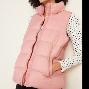 Puffer Vest powder pink frost free size Medium